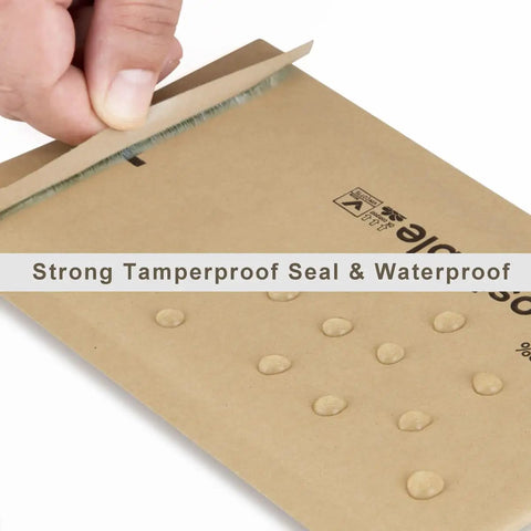 Hand sealing 6x10 100 Percent Biodegradable Bubble Mailers 25 Count Kraft Brown Compostable Padded Envelopes Self Seal Pouches
