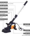 Pro Gear Four Head Concrete Sander With Extension Pole And Six Speed Switches For Buffing Floors Walls Marble Stone Surfaces Built Like A Tank To Take On Any Construction Gig close-up view showing adjustable handle and six-speed switch.