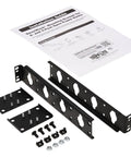 Built Tough Heavy Duty Vertical Zero U Pdu Rack Mount Bracket Solid Steel Support with installation guide and hardware components.