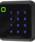 Front view of 125KHz Wiegand RFID Card Reader with Keypad, 26 and 34 Bit EM ID for access control system, ideal for door entry and indoor use.