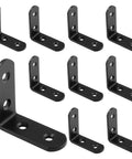 Heavy Duty L Shaped Metal Angle Brackets Set of 10 Thickened Corner Supports with pre-drilled holes for shelves and cabinets