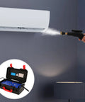 Badass 1700W High Temp Portable Handheld Steam Cleaner 110V Nuclear Pressure Steam Machine cleaning an air conditioner.