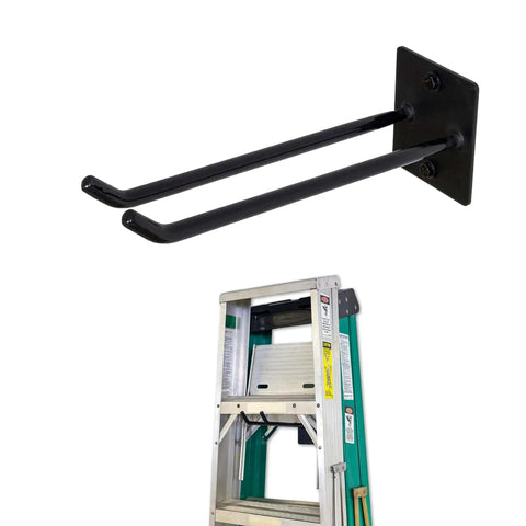 Heavy Duty Steel Ladder Wall Hook For Garage Wall Mounted Ladder Hanger Holds 2 To 3 Ladders And Maximizes Vertical Space And Supports Up To 50 Lbs