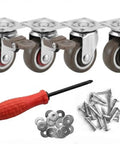 Nailed It 4 Pack Small 1 Inch Tpe Caster Wheels Featuring Rock Solid Plate Mount Design And Smooth Quiet 360 Swivel Action For Furniture Carts And Workbenches You Gonna Love with screws and tools.