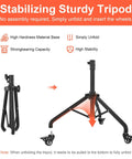 Heavy Duty Salon Tray Cart With Adjustable Height Rolling Tray Metal Tattoo Tray With Tool Holder And Storage Trolley For Salon Spa Dental Use Built To Last Durable Iron Aluminum Frame, showing folded and unfolded black tripod base and wheels.