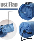 Ultralight Stuff Sack Set 5 Pack For Travel And Backpacking 3L 5L 9L 15L 20L Ditty Bags With Dust Flap in blue with drawstring
