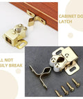 Six Pack Metal Cabinet Door Ball Catches With Rugged Texture And Smooth Golden Finish Spring Latches shown in assembly