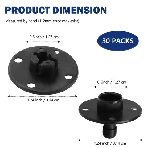 Heavy Duty Panel Mounting Clips And Upholstery Fasteners With Rock Solid Grip Holding Up To Fifteen Pounds Each Thirty Set Nylon Push Pins for Trim and Dash Fix dimensions