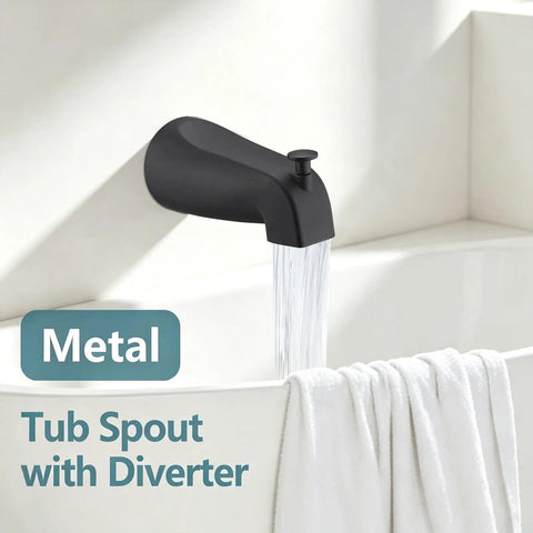 Slick 8 Inch Square Rain Shower Faucet Trim Kit Compatible With Delta 13 14 Series High Pressure Matte Black Wall Mounted Tub Handle Set Easy No Fuss Bathroom Refresh Kit Valve And Cartridge Not Included For Quick Upgrade