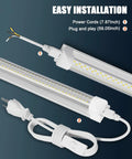 Easy installation of Six Pack 100W 8 Foot LED Shop Lights With 15000 Lumens 5000K V Shape 270 Degree Lighting Linkable