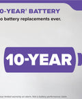 Illustration of a 10-year battery for Two Pack Smoke And Carbon Monoxide Detector Combo With 10 Year Battery, Dual Sensor Tech.