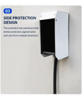 Heavy Duty EV Charger Weather Cover Wall Mounted Outdoor Charging Station Rain Shield Rust Proof Steel Housing with side protection