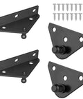 4 Pack 10mm Ball Stud Brackets For Gas Struts And Lift Supports Mounting, Black Finish, with 16 Screws Shown in Image
