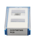 PCD Lathe Turning Inserts CCGT09T302 For Aluminum And Copper CNC Indexable Cutting Tools in blue case
