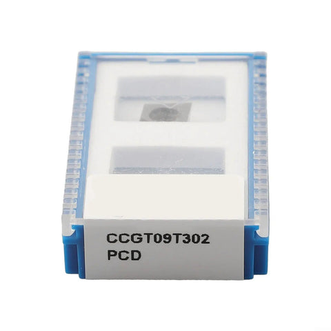 PCD Lathe Turning Inserts CCGT09T302 For Aluminum And Copper CNC Indexable Cutting Tools in blue case