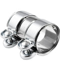 2 Inch Beefy Stainless Steel Exhaust Clamp Butt Joint Band Clamp for Pipes Mufflers Universal Automotive Exterior Exhaust Sleeve Connector