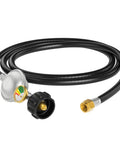 Five Foot Propane Regulator Hose With Gauge For Griddles And Grills Replacement Part For Blackstone 28 And 36 Inch Flat Tops