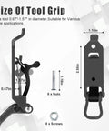 Roof Rack Shovel Mount Kit With Metal Rubber Clamp Brackets dimensions and components overview for Trucks and SUVs.