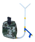 Grab And Go Handheld Manual Fertilizer Spreader For Farms And Gardens with camo bag and PVC tube for quick, even coverage.