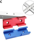 Cross Track Connector 80mm Aluminum Joint Brackets in red, blue, and white for woodworking jig intersection accessory.