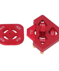 Zero Hassle Radius Guides No Sweat Routing Heavy Duty Aluminum Corner Jig Set with brass knobs for precise woodworking.
