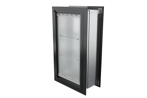 Jumbo Black Wall Mount Dog Door Built Hecka Tough With A Double Flap Seal That Blocks Cold Air While Big Pups Chill Indoors Keeping Your Home Damn Cozy And Totally Draft Free. Heavy duty design with dual flaps.