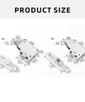 Push To Open Cabinet Latches Set For Cabinets And Drawers, size details of spring tension rebound locking device.