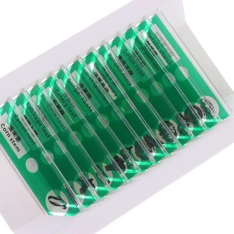 Kid Safe Microscope Slide Set for Students and Curious Minds Prepared Animal Plant and Flower Specimens, green slide pack