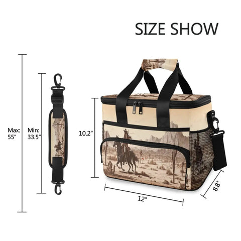 Go-To Insulated Lunch Bag With Shoulder Strap For Picnic, Hiking, Camping Or Work, 15L Big Capacity, Tear-Resistant Polyester With PEVA Liner