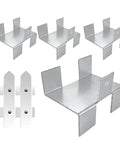 Four heavy duty metal fence brackets no drill anti rattle clip set with four pieces for gravel board fence panel support.
