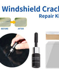 No Fuss Windshield Crack Repair Kit for Chips and Small Cracks, Auto Glass Repair Fluid with Nano Resin, application process shown