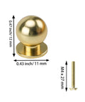 Mini Round Solid Brass Cabinet Knobs 12mm Diameter, Antique Polished Brass Drawer Pulls for Cabinets with screw