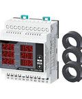 Three Phase Digital Multimeter With Three Current Transformers For L-L And L-N Voltage, Current, Frequency And Phase Sequence Display