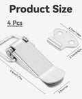 Stainless Steel Toggle Latch Set With Spring Loaded Mechanism, Heavy Duty Silver Catch Hasps Clips For Cabinets, Wooden Cases