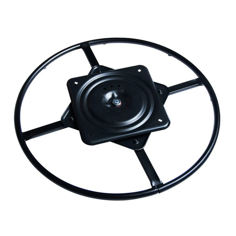 Bulletproof Heavy Duty 25.5 Swivel Chair Base Replacement Fits Recliners And Sofas Slick 360 Spin Steel Mount Plate Matte Black viewed from above.