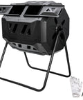 43 Gallon Black Compost Tumbler Dual Rotating Outdoor Garden Bin For Easy Batch Composting In The Backyard Durable Iron and PP Construction