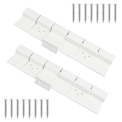 RV Door Hinge Replacement 198295 Hinge Assembly White Two Pack for Entry Door Upgrade, showing two white hinges with screws.