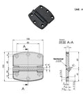 Heavy Duty Exterior Black Carbon Steel Large Hinge For Loading Vehicle Doors One Piece, Rugged Industrial Hardware Door Hinge For Outdoor Use, Weather Resistant, High Strength, Easy Install. black carbon steel hinge with dimensions