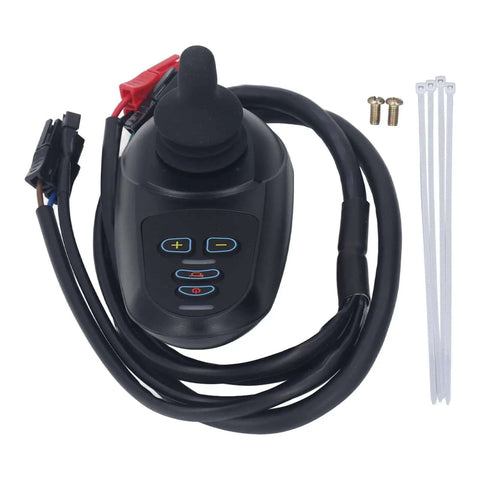 Electric Wheelchair Controller With Smooth Speed Change And Easy Install Works With Most Wheelchairs Stable Electromagnetic Brake System For Safe Parking And Anti Skid Stops Quick Replacement For Disabled Comfort On The Go with cables and zip ties.