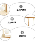 Steps to assemble Hands On Physics Experiment Tools Kit With Floating Ball For Students Fun Science Gear showing suspended ball.