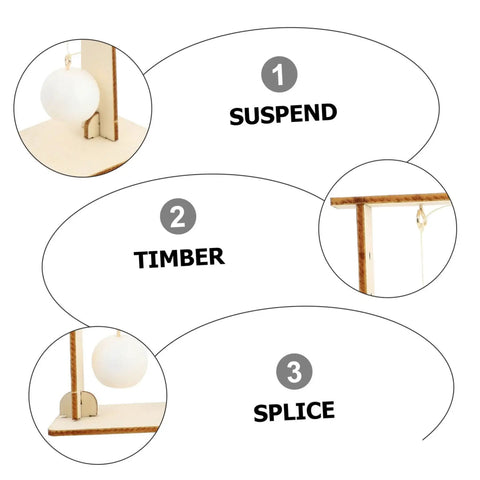 Steps to assemble Hands On Physics Experiment Tools Kit With Floating Ball For Students Fun Science Gear showing suspended ball.