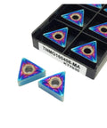 Get These Awesome Indexable Carbide Lathe Tools With Ten Tough TNMG Inserts For Precision Turning On Steel Or Cast Iron Super Hard Knives That Make Your Machining Jobs Epic And Smooth Like A Dream: Colorful TNMG inserts for precision machining.