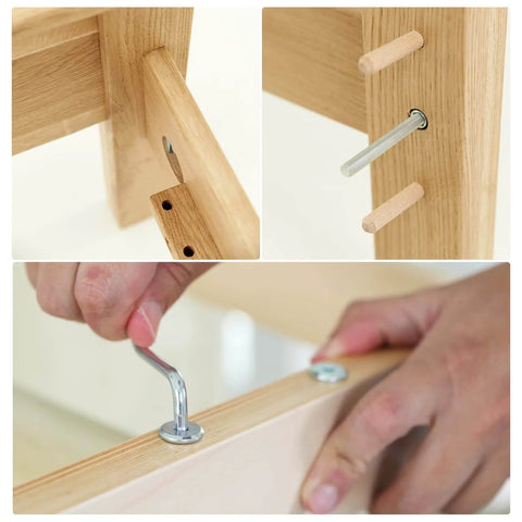 Assembling furniture using M3x12mm Flat Head Countersunk Screws 304 Stainless Steel 40 Pack Hex Socket Cap Screws.