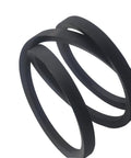 Washer Drive Belt And Pump Belt Kit 211125 211124 Fits 12112425 12112425VP Aftermarket Replacement shown coiled in black rubber material