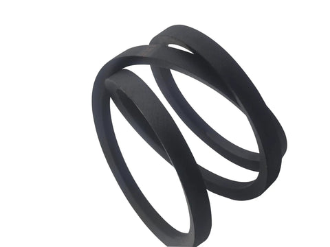 Washer Drive Belt And Pump Belt Kit 211125 211124 Fits 12112425 12112425VP Aftermarket Replacement shown coiled in black rubber material