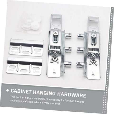 Front view of Veemoon 2pc hidden cabinet hinges with mounting plates and screws for kitchen cabinets.