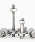 Stainless Steel Threaded Rod Connector Kit 2 Pack With Double Ended Studs For Through Mounting and Spacing M10 304 Grade