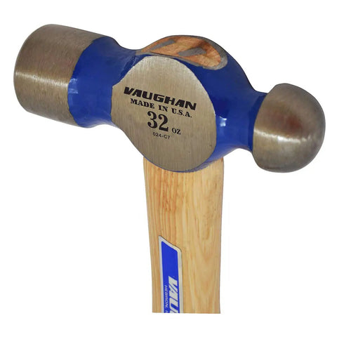 32 Ounce Ball Pein Hammer With Hickory Handle Polished Face Bevel And Pein Rust Resistant Black Painted Surfaces Compression Wedged Handle Heavy Duty Hammer For Metal Work And Woodworking Projects