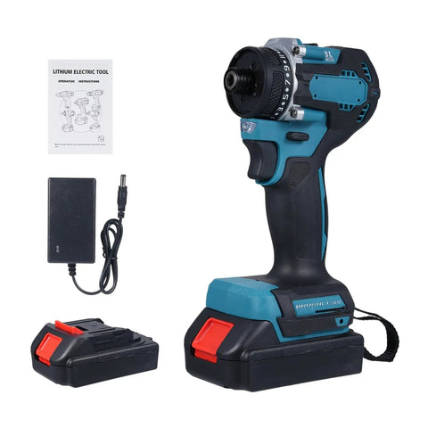 Versatile 21V Cordless Drill And Screwdriver Combo featuring a smooth brushless motor and battery pack for home repairs.