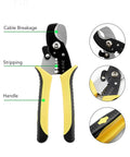 Heavy Duty Alloy Steel Wire Stripper With Slick Soft Grip Handles Precise CNC Ground Stripping Jaws showing cutting features and handle design.